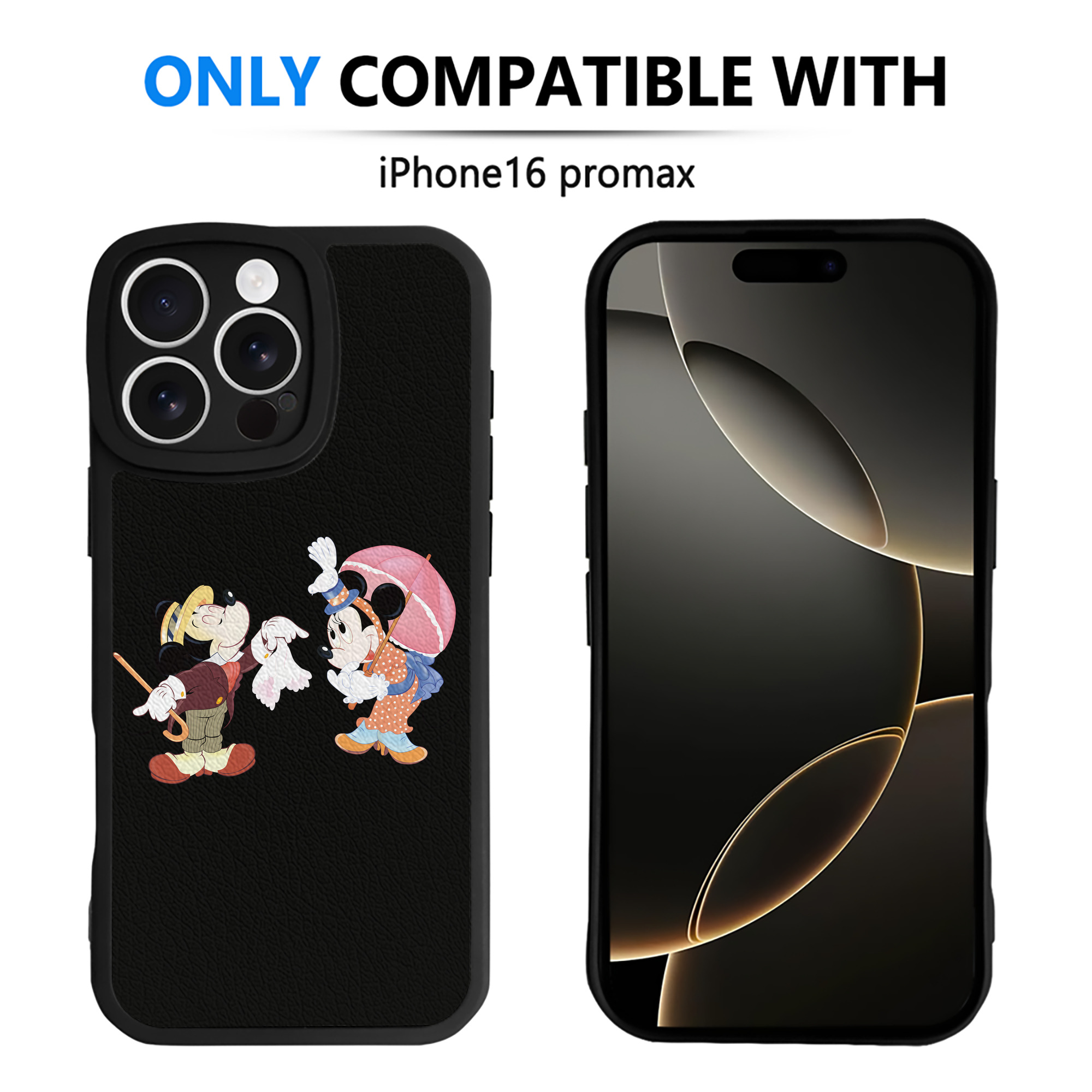 （画像用） ミッキーマウス Mickey Mouse 【iPhone 16シリーズ対応】シリコンスマホケース（レザー調） 材質：シリコン